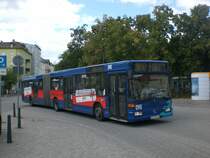 Mercedes-Benz O 405 N (Niederflur-Stadtversion) auf der Linie 804 nach Malz am S-Bahnhof Oranienburg.