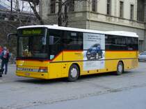 Post - Reisebus Setra VS 241 969 vor dem SBB Bahnhof in Brig am 10.03.2007