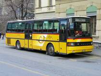 Post - Reisebus K�ssborer Setra VS 241968 vor dem SBB Bahnhof in Brig am 10.03.2007