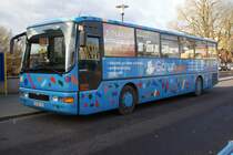 Ein MAN Bus der  Ohre Bus Verkehrsgesellschaft mbH  stand am 23.11.2009 am Haldenslber ZOB.