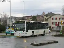 Nr. 3 (Mercedes Citaro O530) am 26.11.09 in Eschenbach SG, Dorftreff, wo der Wagen den anstrengensten Teil seiner Fahrt, der �berquerung des Ricken, hinter sich hat, und noch nach Rapperwil fahren wird.
