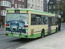 02.12.09,MAN der HCR Nr.90 in Wanne-Eickel mit Werbung:Busfahrer gesucht.