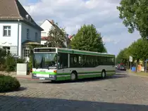 Mercedes-Benz O 405 N (Niederflur-Stadtversion) auf der Linie 590 nach Belzig Am Betriebshof am Bahnhof Belzig.