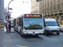 TPG - Mercedes Citaro Nr.190 GE 960626 unterwegs auf der Linie 9 in der Stadt Genf am 11.12.2009