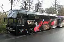 Gast aus der Schweiz auf dem ZOB Stuttgart.