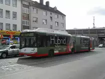 Solaris-Hybrid-Gelenkbus der BOGESTRA im Planbetrieb auf der Linie 345 am 15. M�rz 2008 auf der Alleestr. in Bochum