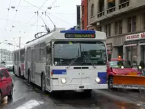 TL - FBW Trolleybus Nr.744 unterwegs auf der Linie 7 in Lausanne am 19.12.2009