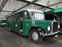 Autobus Oldtimer mit der Betriebsnummer 2 wartet in der Garage Rankstrasse auf seine n�chste Extrafahrt. Die Aufnahme entstand am 22.09.2009.