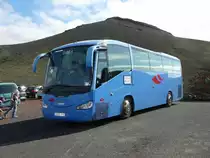 Scania Irizar steht auf dem Parkplatz des Nationalparks Timanfaya/Lanzarote im Januar 2010