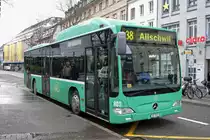 Mercedes Citaro mit der Betriebsnummer 803 steht am Claraplatz auf der Linie 38 Richtung Allschwil. Die Aufnahme stammt vom 14.01.2010. 