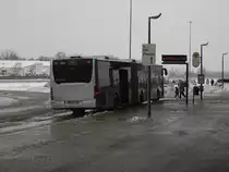 Der Citaro G des VBK an der Messe Karlsruhe.