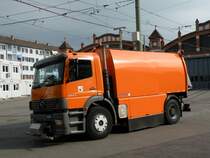 Schienenreinigungs Fahrzeug der Basler Verkehrsbetriebe im Depot Hof des Depots Wiesenplatz. Die Aufnahme stammt vom 24.06.2009.