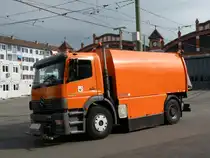 Schienenreinigungs Fahrzeug der Basler Verkehrsbetriebe im Depot Hof des Depots Wiesenplatz. Die Aufnahme stammt vom 24.06.2009.