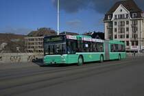 MAN Bus 769 auf der Linie 34 f�hrt �ber die Mittlere Rheinbr�cke Richtung Schiffl�nde. Die Aufnahme stammt vom 18.01.2010.