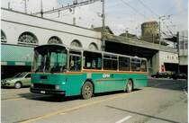 Aus dem Archiv: GFM Fribourg Nr. 15/FR 404 Saurer/Hess K550 am 3. April 1999 Fribourg, Bahnhof