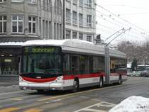 VBSG - Hess Swisstrolley BGT-N2C Nr.184 unterwegs auf der Linie 3 in der Stadt St.Gallen am 16.01.2010