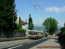 Wegen einer Baustelle verkehrten auf der Linie 5 am 19.7.2007 ausnahmsweise 2-Achsautobusse statt gelenk Trolleys. Hier der Saurer/Hess Nr. 217 bei Hochwacht in Richtung Rieth�sli. (Band wird bei der Station Hochwacht gedreht)