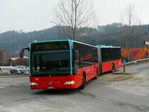 VB Biel - Mercedes Citaro Nr.154  BE 653154 unterwegs auf der Linie 2 in B�zingen am 23.01.2010
