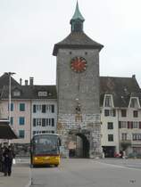 Postauto - Neoplan SO 20031 unterwegs auf der Linie auf den Balmberg in der Stadt Solothurn am 23.01.2010