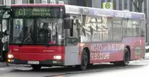 Rheinbahn 7344 auf Linie O1 Haltestelle Haan Markt mit Werbung IKEA D�sseldorf-
Aufnahmedatum 03.02.2010