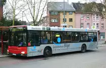 Rheinbahn 7317 (D XX 7317) mit Werbung f�rs Sanit�tshaus B�ge.
Aufgenommen in Ratingen Mitte,23.1.2010.