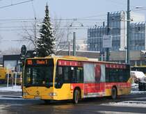EVAG 3412 (E VG 3412) mit Werbung fr die Sparkasse Essen.
Aufgenommen am EVAG Betriebshof Stadtmitte, 16.1.2010.
