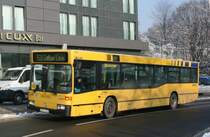 EVAG 3269 (E VG 3269) im Messe Sonderverkehr mit der Gelben Linie.
Aufgenommen an der Grugahalle am 26.1.2010. 