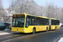 EVAG 4621 (E VG 4621) mit einer Messe Sonderfahrt zum Parkplatz 10 mit der Roten Linie.
Aufgenommen an der Grugahalle am 26.1.2010.