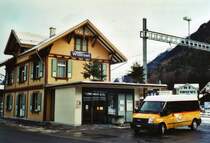 Seematter, Saxeten BE 449'149 Ford Transit am 22. Dezember 2009 Wilderswil, Bahnhof (PU Seematter wurde per 31. Dezember 2009 pensioniert; die Linie Wilderswil-Saxeten wird am 1. Januar 2010 von PU Schmocker bedient!)