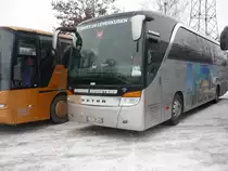 Setra S 415 HD von Herwig-Reisen i.A. von Bayer 04 Leverkusen unterwegs in Sindelfingen am Glaspalast.