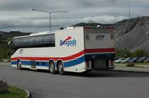 Ein Volvo �berlandlinienbus, der auch Postgut und kleines St�ckgut bef�rdert. Im Juni 2008 in Kiruna/Schweden gesehen.