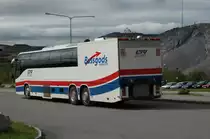 Ein Volvo �berlandlinienbus, der auch Postgut und kleines St�ckgut bef�rdert. Im Juni 2008 in Kiruna/Schweden gesehen.