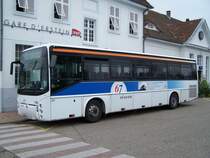 Irisbus Ar�s Nr 222 von der CTS vor dem Bahnhof Erstein am 26/08/2009.