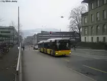 Postauto/PU SteinerBus Nr. 6 (MAN NG363�) am 9.2.2010 in Bern, Obergericht. Dank PU Steiner kommen MAN Poschtis dieser Bauart nach Bern, denn die Regie und AVA hat keine solche MAN im Bestand.
