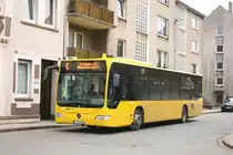 EVAG 4165 (E VG 4165) mit dem E-Wagen 41 nach Burgaltendorf.
Aufgenommen auf der Corneliusstr. am 8.2.2010.