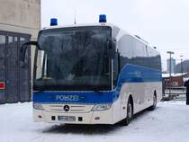 Dieser Mercedes Tourismo Reisebus von der Polizei stand am 13.02.2010 am Westbahnhof in Aachen. Die Polizisten betreuten die Fans von Rot Wei� Oberhausen auf dem Weg zum Tivoli beim Zweitligaspiel gegen Alemannia Aachen.(2:1) 