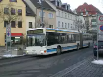 MAN Niederflurbus 1. Generation auf der Linie 13 nach Bahnhof G�schwitz nahe der Haltestelle Stadtzentrum.