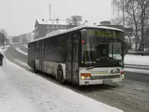 Setra S 315 NF ( Jumbo 66 , Kfz-Kennzeichen ME-KL 626) der Fa Gerda Klingenfuß (Velbert). Der Bus ist im Einsatz im Auftrag der Busverkehr Rheinland GmbH, Düsseldorf als Linie OV1 (Velbert-Birth, Birther Kreisel - Velbert Zentrum, Willy-Brandt-Platz). Aufgenommen am 14.02.2010. Ort: Velbert, Postamt.