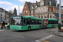 MAN Bus mit der Betriebsnummer 765 wrend der Fasnachtsumleitung am Wettsteinplatz auf der Linie 34. Die Aufnahme stammt vom 22.02.2010.