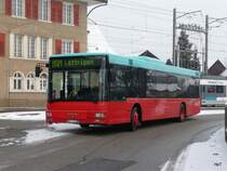 Funi Car Biel - MAN  BE 99306 unterwegs als Bahnersatz bei der asm BTI wegen Unfall am 13.02.2010