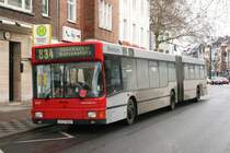 Rheinbahn 8221 (D ZT 8221) mit der Linie 834 am Belsenplatz,13.2.2010.