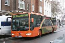 Birgels 9140 (NE JB 9140) mit der Linie 834 am Belsenplatz,13.2.2010.
Birgels fhrt im Rheinbahn Auftragsverkehr.
