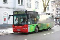 Rheinbahn 8803 (D XX 8803) mit Werbung fr Bogies Pflanzenwelt.
Aufgenommen am Belsenplatz,13.2.2010.