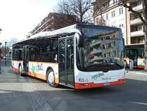 Ein neuer Lion's City Solobus, Wagen 24, vor dem Bahnhof Gossau am 27/02/10.