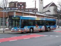 Der Citaro Nr 7 mit Vollwerbung Ostwind in Herisau am 27/02/10.
