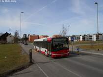 Stadtbus Winterthur Nr. 225 (Solaris Urbino 12) am 27.2.2010 in Wiesendangen, Leingrebler