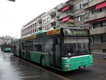 Nur noch whrend der Basler Fasnacht verkehrt die Linie 40. MAN Bus 752 an der provisorischen Endhaltestelle am Wettsteinplatz. Die Aufnahme stammt vom 23.02.2010.