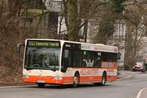 Ver 299 (EN VE 133) mit Werbung fr Alfred Crone  Holz&Baustoffe.
Hier mit der Linie 551 nach Ennepetal Voerde,27.2.2010. 