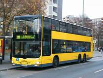 Wagen 3443 (MAN DL09/BVG-Ausbau) als Linie X11 am U Bahnhof Johannisthaler Chaussee