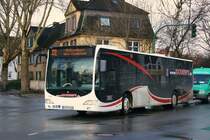Schiwy Reisen 9120 (EN EN 1100) im Rheinbahn Auftragsverkehr mit der Linie 772 nach Heiligenhaus.
Aufgenommen in Kettwig vor der Brcke am 1.3.2010.